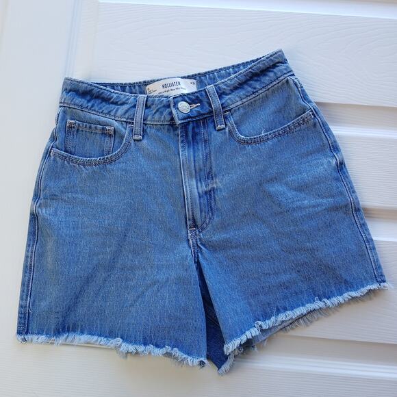 Hollister Pants - Hollister Ultra High-Rise 90s Short 00 W24 med wash denim jorts cutoff jeans